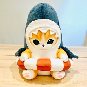 mofusand With Float Shark 11 Inch plush Round 1 cat in shark costume lifebuoy